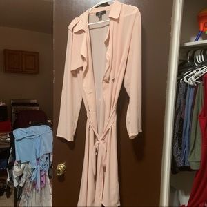 Sheer mauve duster with belt